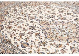 Tappeto Kashan Medaglione Floreale Beige Blu 205x310 Cm