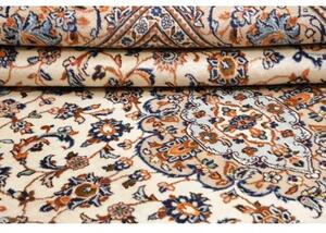 Tappeto Kashan Medaglione Floreale Avorio Blu 198x303 Cm