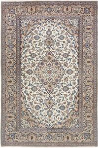 Tappeto Kashan Medaglione Floreale Avorio Blu 200x305 Cm