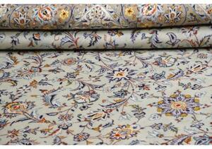 Tappeto Kashan Floreale Celeste Beige 275x388 Cm