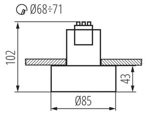 Kanlux 27575 - Luce da incasso MINI RITI 1xGU10/25W/230V nera/oro