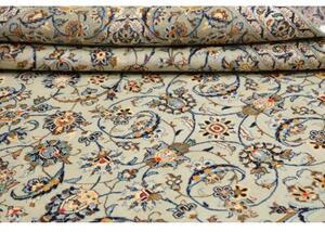 Tappeto Kashan Floreale Verde Salvia Blu Notte 245x347 Cm