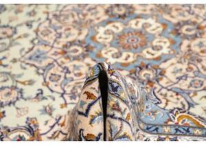 Tappeto Kashan Medaglione Floreale Avorio Blu 303x410 Cm