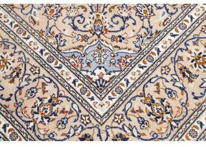 Tappeto Kashan Medaglione Floreale Beige Blu 205x310 Cm