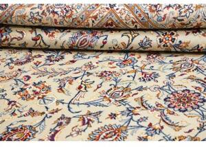 Tappeto Kashan Floreale Avorio Blu 248x353 Cm