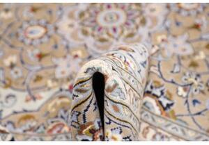 Tappeto Kashan Medaglione Floreale Verde Salvia Beige 227x350 Cm