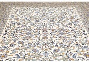 Tappeto Kashan Floreale Avorio Blu Cobalto 235x310 Cm