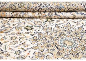 Tappeto Kashan Medaglione Floreale Avorio Blu 300x427 Cm