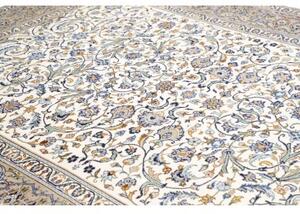 Tappeto Kashan Floreale Avorio Blu Cobalto 235x310 Cm