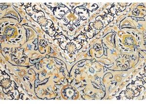 Tappeto Kashan Medaglione Floreale Avorio Blu 300x427 Cm