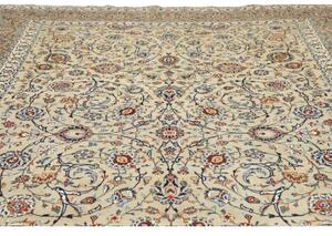 Tappeto Kashan Floreale Avorio Blu 260x370 Cm