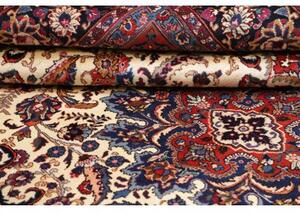 Tappeto Mashad Medaglione Floreale Avorio Blu Scuro 250x347 Cm