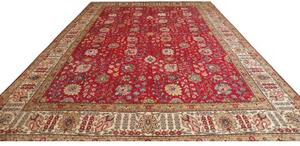 Tappeto Tabriz Floreale Rosso Beige 296x400 Cm