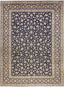 Tappeto Kashan Floreale Blu Notte Avorio 304x413 Cm