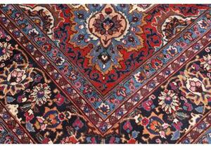 Tappeto Mashad Medaglione Floreale Avorio Blu Scuro 250x347 Cm