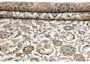 Tappeto Kashan Floreale Avorio Blu 315x408 Cm
