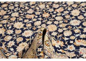 Tappeto Kashan Floreale Blu Notte Avorio 304x413 Cm
