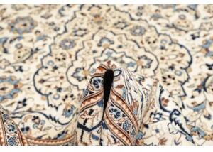 Tappeto Kashan Medaglione Floreale Avorio Blu 200x304 Cm