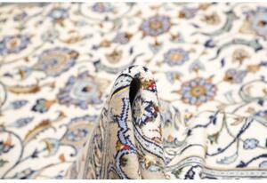 Tappeto Kashan Floreale Avorio Blu Cobalto 235x310 Cm