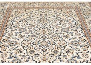 Tappeto Kashan Medaglione Floreale Avorio Blu 200x304 Cm