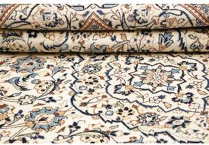 Tappeto Kashan Medaglione Floreale Avorio Blu 200x304 Cm