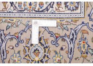 Tappeto Kashan Floreale Avorio Blu Cobalto 235x310 Cm