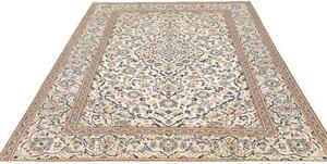 Tappeto Kashan Medaglione Floreale Avorio Blu 200x304 Cm