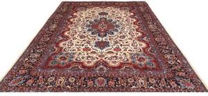 Tappeto Mashad Medaglione Floreale Avorio Blu Scuro 250x347 Cm