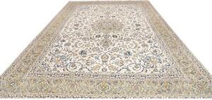 Tappeto Kashan Medaglione Floreale Avorio Blu 300x427 Cm