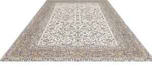 Tappeto Kashan Floreale Avorio Blu Cobalto 235x310 Cm