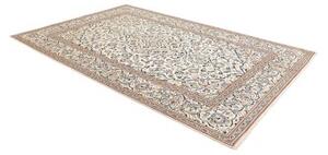 Tappeto Kashan Medaglione Floreale Avorio Blu 200x304 Cm