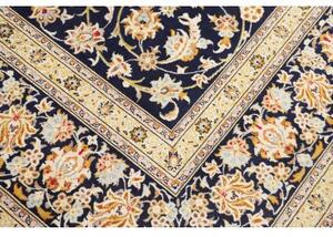 Tappeto Kashan Floreale Blu Notte Avorio 304x413 Cm