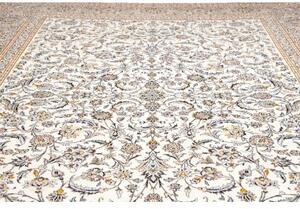 Tappeto Kashan Floreale Avorio Blu 315x408 Cm