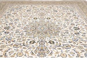 Tappeto Kashan Medaglione Floreale Avorio Blu 300x427 Cm