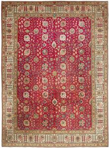 Tappeto Tabriz Floreale Rosso Beige 296x400 Cm