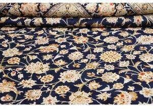 Tappeto Kashan Floreale Blu Notte Avorio 304x413 Cm
