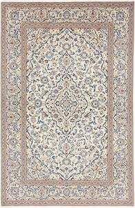 Tappeto Kashan Medaglione Floreale Avorio Blu 200x304 Cm
