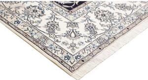 Tappeto Nain Kashmar Floreale Blu Scuro Bianco Avorio 245x295 Cm