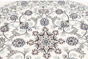Tappeto Nain Kashmar Medaglione Floreale Avorio Blu Rotondo 140x152 Cm