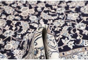 Tappeto Nain Kashmar Floreale Blu Scuro Bianco Avorio 245x295 Cm