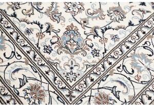 Tappeto Nain Kashmar Medaglione Floreale Avorio Blu Scuro Quadrato 195x205 Cm