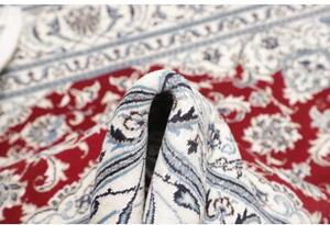 Tappeto Nain Kashmar Medaglione Floreale Avorio Rosso Quadrato 194x192 Cm