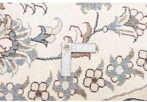 Tappeto Nain Kashmar Medaglione Floreale Avorio Blu Rotondo 242x251 Cm