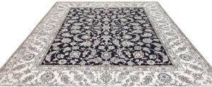 Tappeto Nain Kashmar Floreale Blu Scuro Bianco Avorio 245x295 Cm