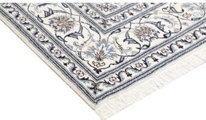Tappeto Nain Kashmar Medaglione Floreale Avorio Rosso Quadrato 194x192 Cm
