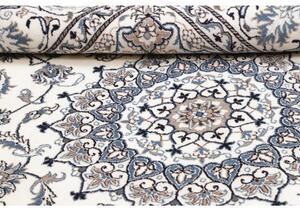 Tappeto Nain Kashmar Medaglione Floreale Avorio Blu 198x295 Cm