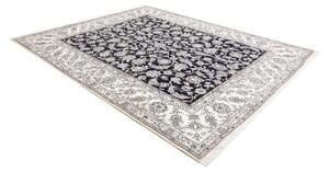 Tappeto Nain Kashmar Floreale Blu Scuro Bianco Avorio 245x295 Cm