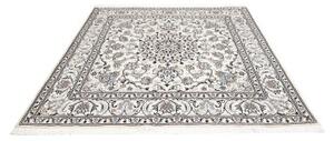 Tappeto Nain Kashmar Medaglione Floreale Avorio Blu Scuro Quadrato 195x205 Cm