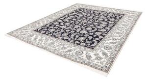 Tappeto Nain Kashmar Floreale Blu Scuro Bianco Avorio 245x295 Cm