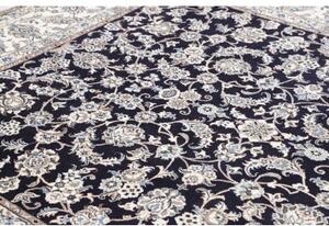Tappeto Nain Kashmar Floreale Blu Scuro Bianco Avorio 245x295 Cm